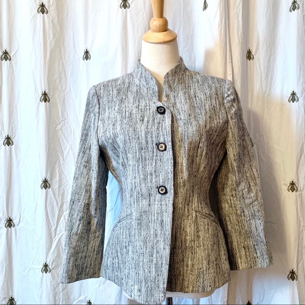 Gorgeous Handmade Grey Tweed 3 Button Blazer,sz 10